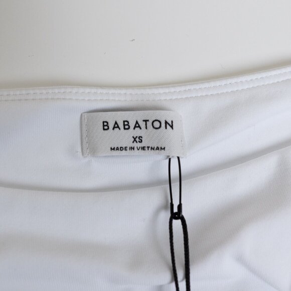 Aritzia Babaton Segment Poplin Dress Contour Cotton Micro White - Picture 4 of 13